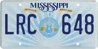 MS license plate LRC648
