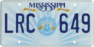 MS license plate LRC649