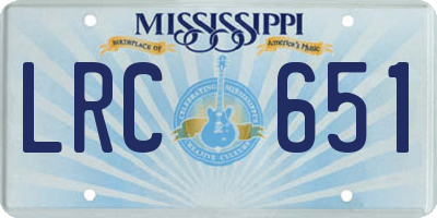 MS license plate LRC651