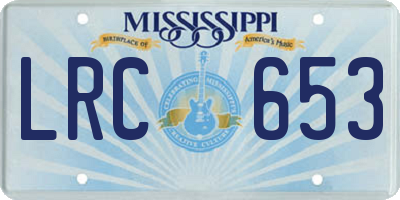 MS license plate LRC653