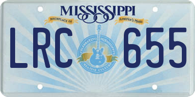 MS license plate LRC655