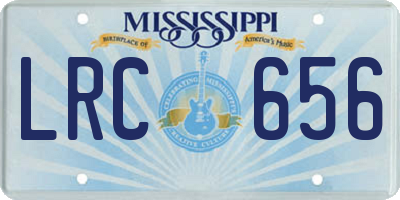 MS license plate LRC656