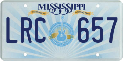 MS license plate LRC657