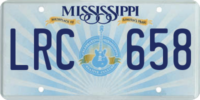 MS license plate LRC658
