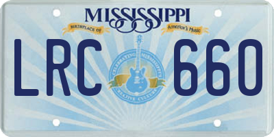 MS license plate LRC660