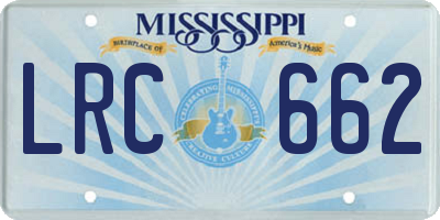 MS license plate LRC662