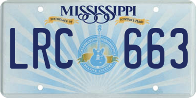 MS license plate LRC663