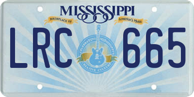MS license plate LRC665
