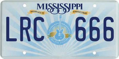 MS license plate LRC666