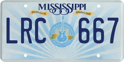 MS license plate LRC667