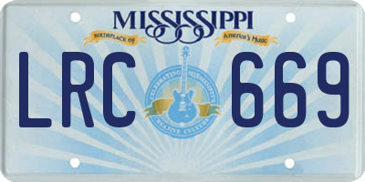 MS license plate LRC669