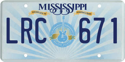 MS license plate LRC671