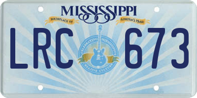 MS license plate LRC673