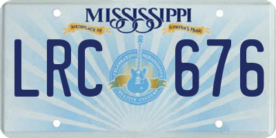 MS license plate LRC676