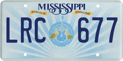 MS license plate LRC677