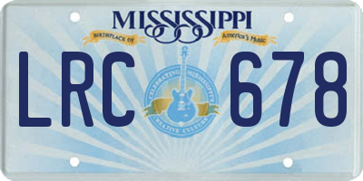 MS license plate LRC678