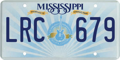 MS license plate LRC679