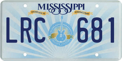MS license plate LRC681