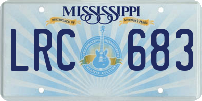 MS license plate LRC683