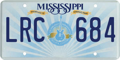 MS license plate LRC684