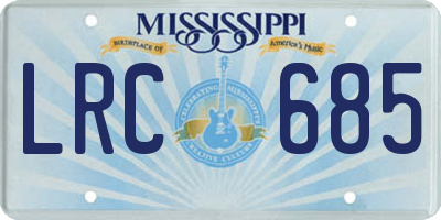 MS license plate LRC685