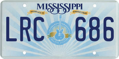 MS license plate LRC686