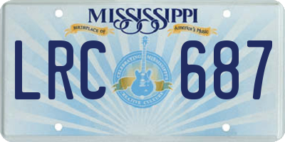 MS license plate LRC687