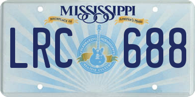 MS license plate LRC688