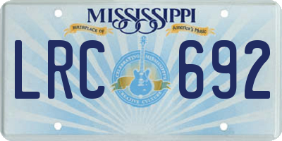MS license plate LRC692