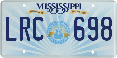 MS license plate LRC698