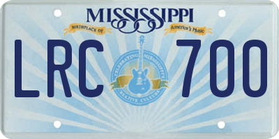 MS license plate LRC700