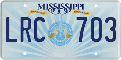 MS license plate LRC703