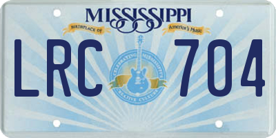 MS license plate LRC704