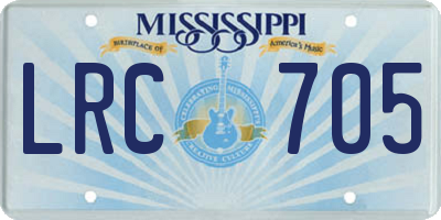 MS license plate LRC705