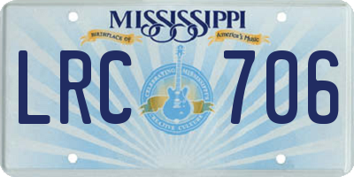 MS license plate LRC706