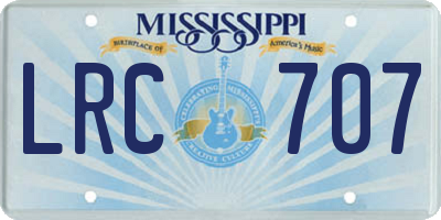 MS license plate LRC707