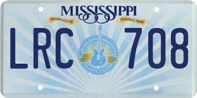 MS license plate LRC708