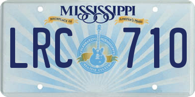 MS license plate LRC710