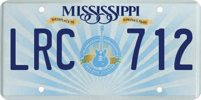 MS license plate LRC712