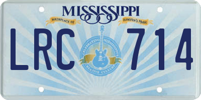 MS license plate LRC714