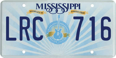 MS license plate LRC716