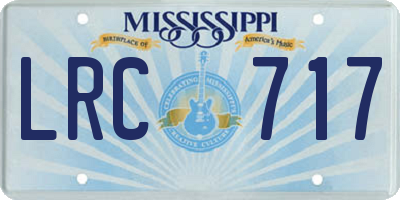 MS license plate LRC717