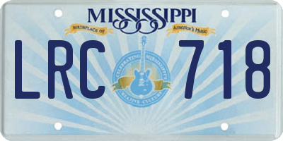 MS license plate LRC718