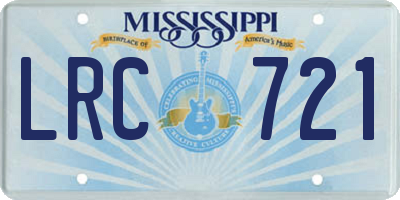 MS license plate LRC721