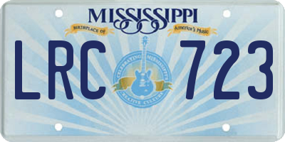 MS license plate LRC723
