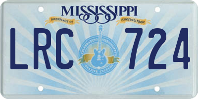 MS license plate LRC724