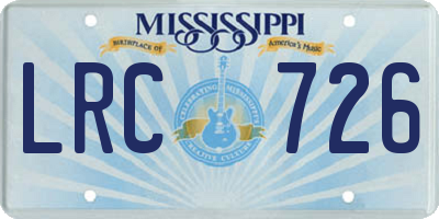 MS license plate LRC726