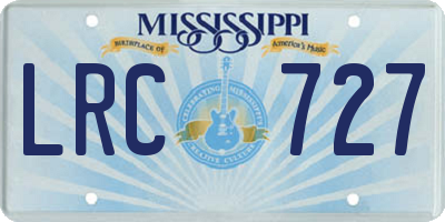 MS license plate LRC727