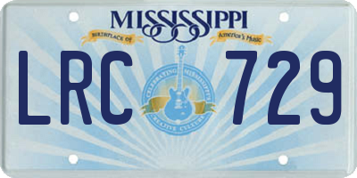 MS license plate LRC729