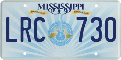 MS license plate LRC730